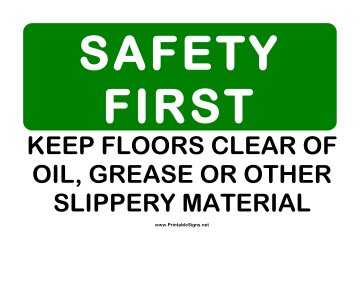 Safety Keep Floors Clear Sign