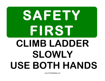 Safety Ladder Sign