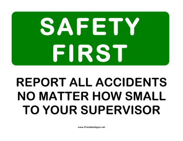 Safety Report All Accidents Sign