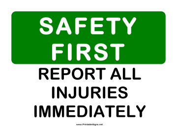 Safety Report All Injuries 2 Sign