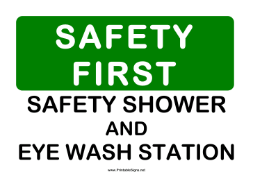 Safety Shower and Eyewash Sign