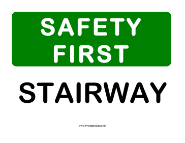 Safety Stairway Sign