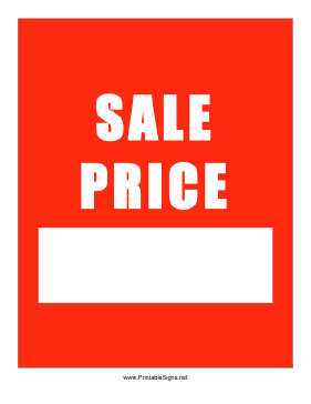 Sale Price Sign