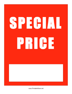 Special Price Sign