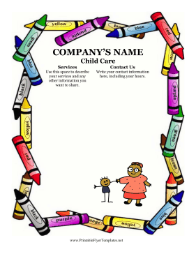 Sample Flyer For Child Care Sign