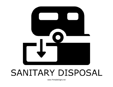 Sanitary Disposal with caption Sign