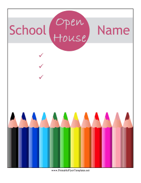 School Open House Flyer Sign