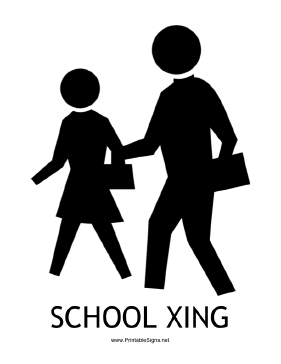 School Xing with caption Sign