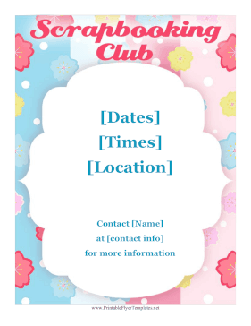 Scrapbooking Club Sign