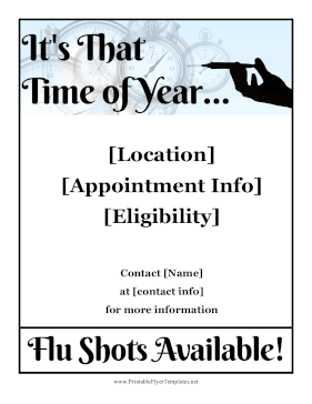 Seasonal Flu Shot Sign