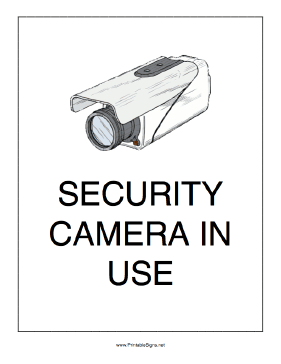 Security Camera In Use Sign