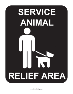Service Animal Relief Area Sign
