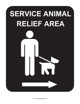 Service Animal Relief Area Right Sign