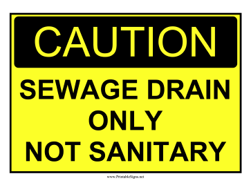 Sewage Drain Only Sign