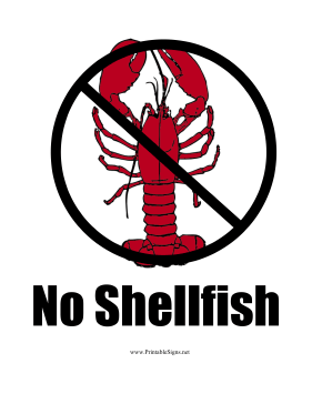 Shellfish Allergy Sign