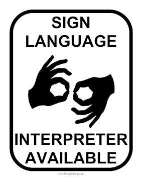 Sign Langage Interpreter Available Sign