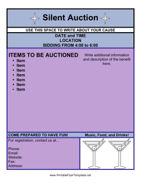 Silent Auction Flyer Sign