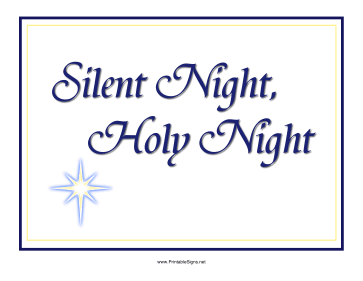 Silent Night Sign