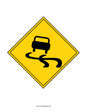 Slippery Road Sign