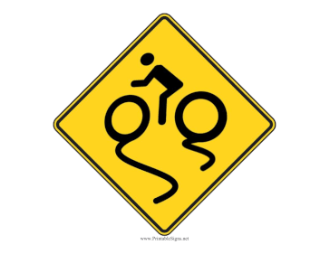 Slippery Surface Bicycle Sign