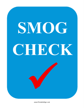 Smog Check Sign