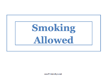 Smoking Allowed Sign