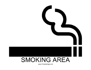 Smoking Area with caption Sign