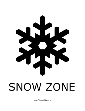 Snow Zone with caption Sign