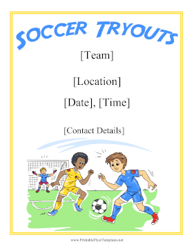Soccer Tryouts Sign
