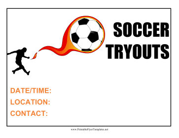 Soccer Tryouts Flyer Sign