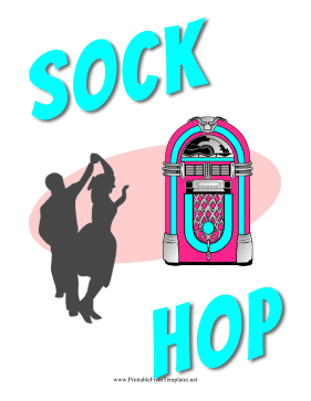 Sock Hop Flyer Sign