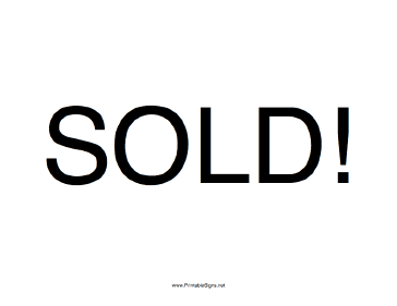 Sold Sign