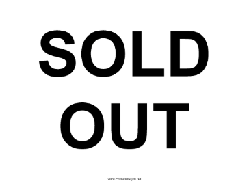 Sold Out Sign Sign
