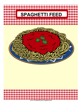 Spaghetti Feed Fundraiser Flyer Sign