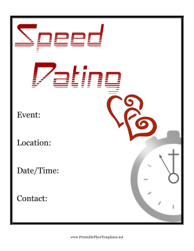 Speed Dating Flyer Sign