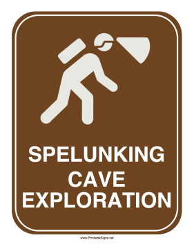 Spelunking Sign
