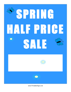 Spring Half Price Sale Sign