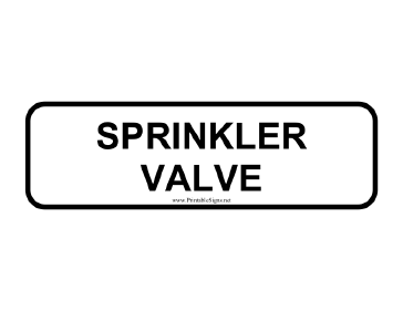 Sprinkler Valve Sign