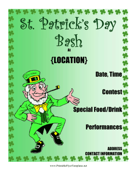St Patrick's Day Flyer Sign