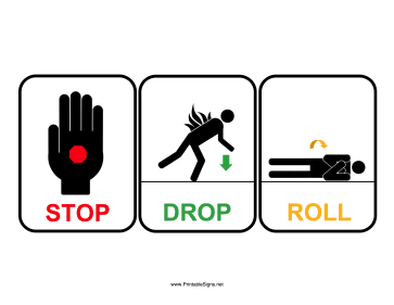 Stop Drop Roll Sign