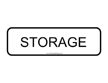 Storage Sign