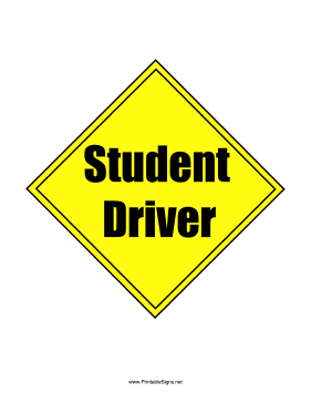 Student Driver Sign