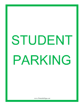 Student Parking Sign