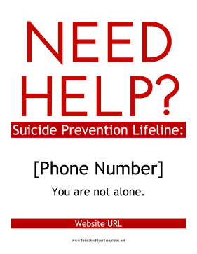 Suicide Prevention Flyer Sign