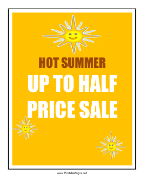 Summer Half Price Sale Sign