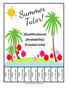 Summer Tutor Flyer Sign