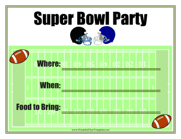 Super Bowl Party Flyer Sign