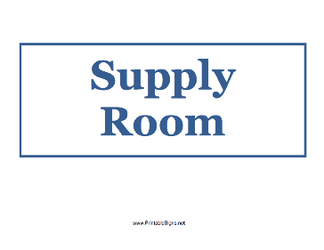 Supplies Room Sign