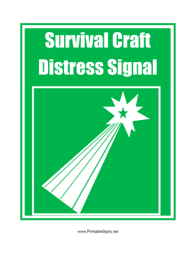 Survival Craft Distress Signal Sign