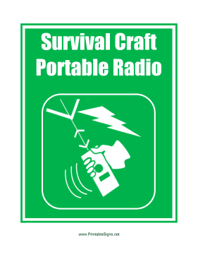 Survival Craft Portable Radio Sign